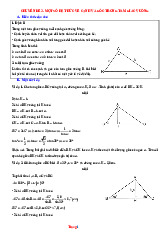 Phương Pháp Giải Một Số Hệ Thức Về Cạnh Và Góc Trong Tam Giác Vuông Lớp 9