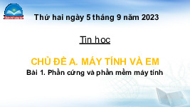 Giáo án điện tử Tin học 4 Bài 1 Chân trời sáng tạo: Phần cứng và phần mềm máy tính
