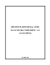 205 Câu Hỏi Trắc Nghiệm Đúng - Sai Môn Kinh tế chính trị | Trường Đại học Luật Hà Nội
