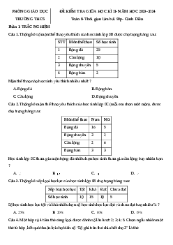 Đề thi giữa học kì 2 môn Toán 8 năm 2023 - 2024 sách Cánh diều - Đề 2