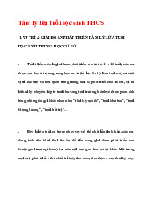 Tâm lý lứa tuổi học sinh trung học cơ sở | Môn Tâm lý - Đại học Sư phạm Thành phố Hồ Chí Minh