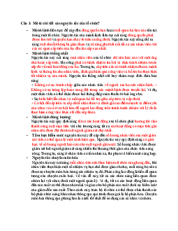 Câu hỏi quản lý tổ chức kinh tế