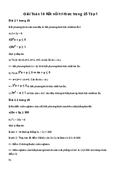 Toán 10 Bài 3: Bất phương trình bậc nhất hai ẩn - Kết Nối Tri Thức