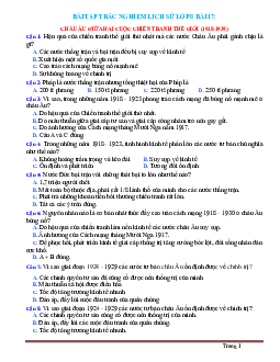 Trắc nghiệm Sử 8 Bài 17: Châu Âu giữa hai cuộc Chiến Tranh Thế Giới 1918-1939 (có đáp án)