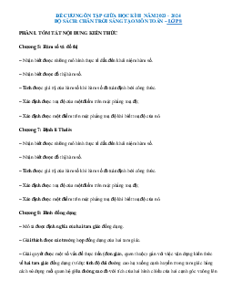 Đề cương ôn thi giữa học kì 2 môn Toán 8 năm 2023 - 2024 sách CTST