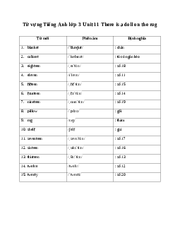 Family and Friends 3 Unit 11 There is a doll on the rug Lesson 1 trang 82