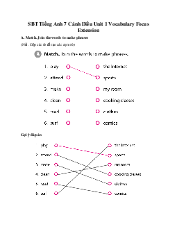 SBT Tiếng Anh 7 Cánh Diều Unit 1 Vocabulary Focus Extension