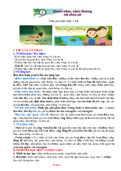 Giáo án GDCD 7 chân trời sáng tạo bài 2: Quan tâm cảm thông và chia sẻ