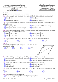 Đề kiểm tra Hình học 10 chương 1 (Vector) trường THPT chuyên Lương Thế Vinh – Đồng Nai