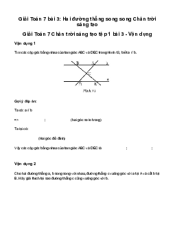 Giải Toán lớp 7 Bài 3: Hai đường thẳng song song | Chân trời sáng tạo