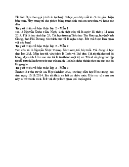 Viết 4 - 5 câu giới thiệu bản thân | Tập làm văn lớp 2 | Cánh diều