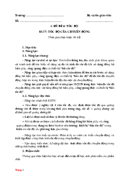 Giáo án môn KHTN lớp 7 Cánh diều phân môn Vật Lí cả năm