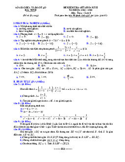 Đề kiểm tra giữa học kỳ 2 Toán 8 năm 2021 – 2022 sở GD&ĐT Bắc Ninh