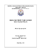 Báo cáo: Lắp Ráp Máy Tính | Môn Báo cáo thực tập - Trường Cao đẳng Kỹ thuật Công nghệ Nha Trang