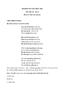 Đề thi giữa học kì 2 môn Ngữ văn 10 sách CTST - Đề 1