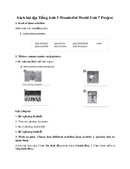 Giải SBTTiếng Anh 3 Wonderful World Unit 7 My Favourite Sport Project