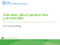 Bài giảng Chẩn đoán, điều trị tạp bệnh theo văn kinh điển môn Dược cổ truyền | Đại Học Y Dược Thành Phố Hồ Chí Minh