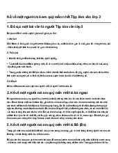 Kể về một người mà em quý mến nhất Tập làm văn lớp 3