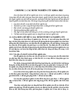 Bài giảng Phương pháp nghiên cứu khoa học Chương 2 | Trường Cao đẳng Du lịch Sài Gòn