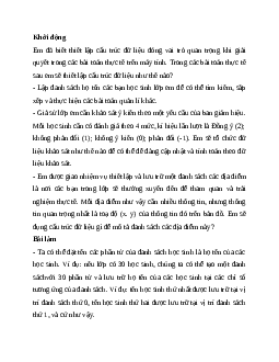 Giải bài 17: Dữ liệu mảng một chiều và hai chiều | Tin học 11 Kết nối tri thức