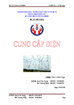 Thiết kế cung cấp điện cho một phân xưởng | Đồ án môn cung cấp điện