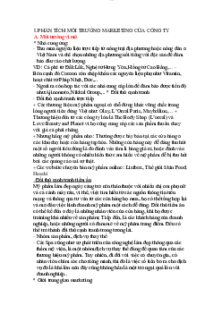 Phân tích môi trường Marketing của Công Ty | Kinh Tế Vi Mô | Trường Đại học Thủy Lợi