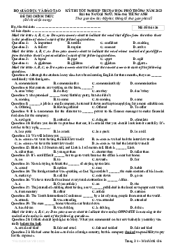Đề thi chính thức và đáp án mã đề thi 416 môn Tiếng Anh THPT Quốc gia, Kỳ thi tốt nghiệp THPT 2023