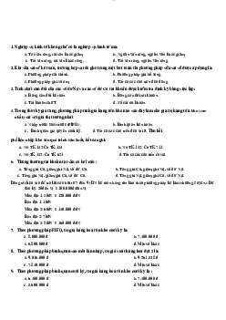 Câu hỏi trắc nghiệm môn nguyên lý kế toán
