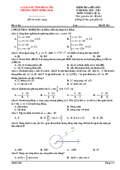Đề giữa kì 1 Toán 11 năm 2023 – 2024 trường THPT Minh Châu – Hưng Yên