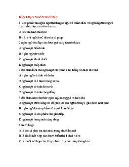 Đề cương trắc nghiệm ôn tập Dẫn luận ngôn ngữ (Có đáp án) | Học viện Tài chính