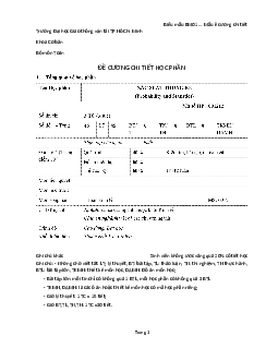 Đề cương chi tiết học phần xác suất thống kê