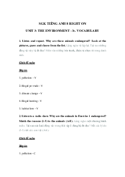 Tiếng Anh 8 Unit 3 3c Vocabulary trang 42