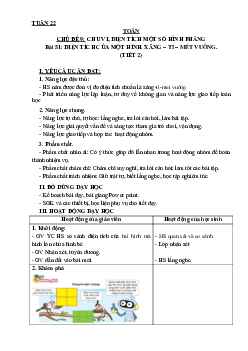 Bài 51: Diện tích của một hình. Xăng-ti-mét vuông - Tiết 2 | Giáo án Toán 3 | Kết nối tri thức