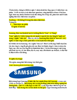 Phân tích chiến lược Marketing của công tý cổ phần SamSung