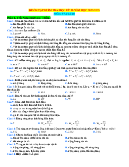 Đề ôn tập học kỳ 2 Vật lí 10 Kết nối tri thức 2022-2023 có đáp án
