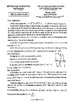 Đề thi học sinh giỏi tỉnh Toán THPT năm 2020 – 2021 sở GD&ĐT Khánh Hòa