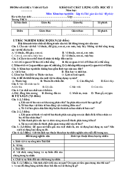Đề thi giữa kì 1 KHTN 6 Cánh Diều năm 2023 - Đề 1