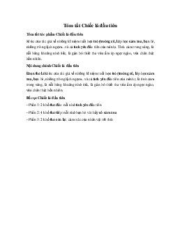 Tóm tắt Chiếc lá đầu tiên Ngữ Văn 10 sách Chân Trời Sáng Tạo