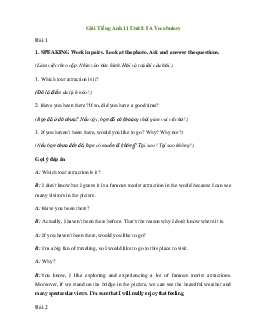 Giải Tiếng Anh 11 Unit I: IA Vocabulary | Friends Global