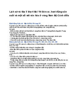 Lịch sử và Địa lí lớp 4 Bài 19 Dân cư, hoạt động sản xuất và một số nét văn hóa ở vùng Nam Bộ | Cánh diều