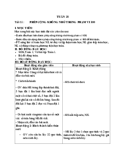 Giáo án môn Toán 1 - Tuần 2 | sách Vì sự bình đẳng và dân chủ trong giáo dục