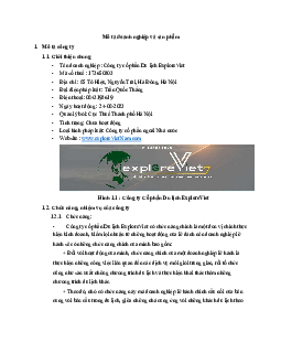 Mô tả doanh nghiệp và sản phẩm | Trường Cao đẳng Kinh tế Kế hoạch Đà Nẵng