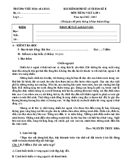 Đề kiểm tra Học kỳ II lớp 4 năm 2012 - 2013, Trường tiểu học Gia Hòa tỉnh Hải Dương