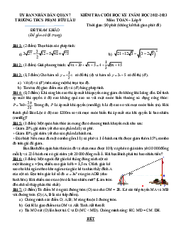Đề tham khảo học kỳ 1 Toán 9 năm 2022 – 2023 trường THCS Phạm Hữu Lầu – TP HCM
