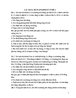 Các dạng bài tập Kinh tế vĩ mô