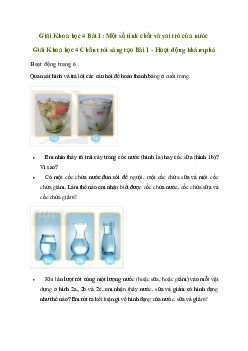 Giải Khoa học lớp 4 Bài 1: Một số tính chất và vai trò của nước| Chân trời sáng tạo