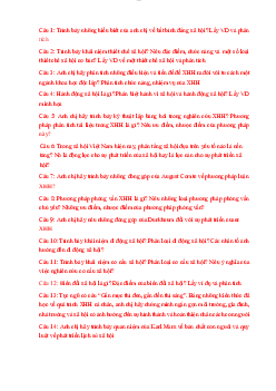 Câu hỏi ôn tập xã hội học đại cương