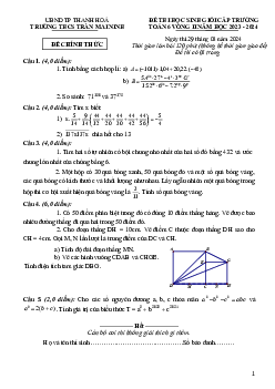 Đề thi HSG Toán 6 vòng 2 năm 2023 – 2024 trường THCS Trần Mai Ninh – Thanh Hóa