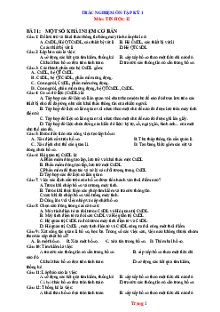 Trắc nghiệm ôn thi môn Tin 12 học kỳ 1 (có đáp án)