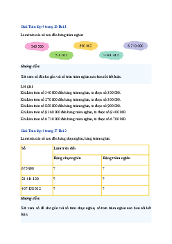 Bài 10: Toán lớp 4 trang 26, 27 Làm tròn số đến hàng trăm nghìn Cánh diều